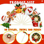 KEELYY Christmas Cupcake Toppers, Pack Of 52 Christmas Picks, Cake Toppers,  Snowflakes, Merry Christmas Toothpick Flags For Christmas Party, Cake