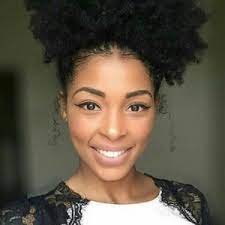Stunningly beautiful baby blue eyes with dark skin and natural makeup. Natural Hair Styles For The Gym Black Girl Health Blog