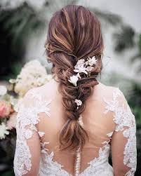 I parted her hair on the side and french braided each side. 15 Romantic Wedding Hairstyles With Flowers To Look Gorgeous