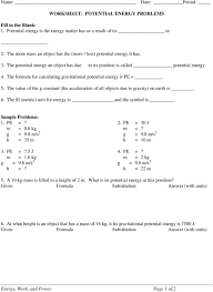 A fruit hangs from a tree and. Name Period Worksheet Kinetic And Potential Energy Problems 1 Stored Energy Or Energy Due To Position Is Known As Energy Pdf Free Download