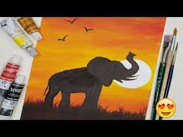 Maybe you would like to learn more about one of these? Elephant At Sunset Acrylic Paint Step By Step Tutorial For Beginners Youtube