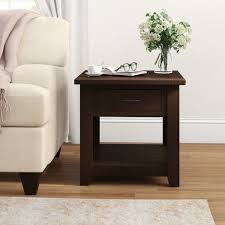 Soham Solid Wood End Table With Storage Wood End Tables End Tables With Storage End Tables
