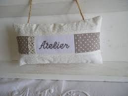 Coussin De Porte Cuisine Ou Atelier Au Point De Croix Etsy Bed Pillows Throw Pillows Pillows