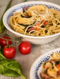 Pasta Spaghetti Alla Don Hensslerissino Rezept Mit Spaghetti Pancetta Spinat Tomaten Sahne Von Ubersee Madchen Lebensmittel Essen Italienische Gerichte Rezepte