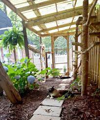 Connected Outside Cat Enclosures With An Enclosed Tree Outside Cat Enclosure Cat Patio Outdoor Cat Enclosure