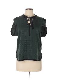 Details About Louis Vuitton Women Green Short Sleeve Silk Top 38 Italian