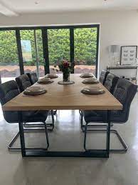Oak Parquet Dining Table Chevron Design Large To Seat 8 10 Etsy In 2021 Large Dining Room Table Modern Oak Dining Tables Solid Oak Dining Table
