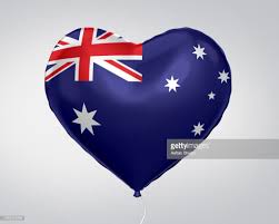 Australia Flag In Heart Shape Balloon Close Up 3d Illustration Australia Flag Heart Shapes Flag