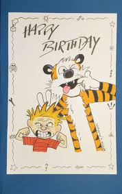 Geburtstagskarte Birthday Card Calvin Hobbes 4 Gogo 01 2016 Fineliner Copic Marker Birthday Cards Cards Character