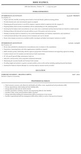 intermediate accountant resume sample
