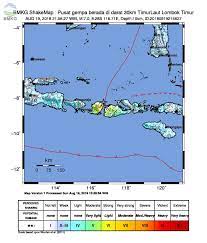 Hasil pemantauan badan meteorologi, klimatologi, dan geofisika (bmkg) menyebutkan pusat gempa berada di laut pada jarak 55 km arah timur laut kota situbondo, kabupaten situbondo, provinsi jawa timur pada kedalaman 12 km. Pulau Lombok Kembali Diguncang Gempabumi M 7 0 Tidak Berpotensi Tsunami Bmkg