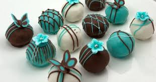 Chocolate Photo Chocolate Wedding Cake Balls Tiffany Blue Cakes Cake Pops