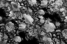 Black And White Floral Fabric By The Yard Midnight Floral Fabric Flower Cocktail Midnight By Peacoquettedesigns Floral Flowers Black Cotton Fabric By The Yard With Spoonflower Fabric Flowers Floral Fabric Modern Flower