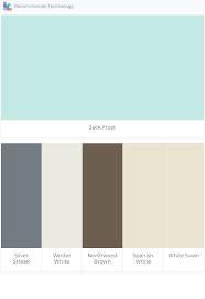 Jack Frost Silver Streak Winter White Northwood Brown Spanish White White Swan Paint Colors Benjamin Moore Paint Color Palettes Perfect Paint Color
