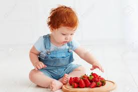 Ginger can be introduced to babies from 10 to 11 months. Cute Ginger Toddler Baby Tasting Strawberries Stock Photo Picture And Royalty Free Image Image 83530384