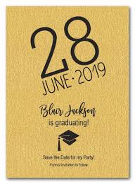 Shimmery Gold Modern Graduation Save The Date Cards Save The Date Graduation Gold Graduation