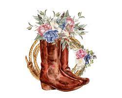 Cowgirl Boots Clipart Sublimation Design Western Clip Art Etsy In 2021 Western Clip Art Clip Art Western Wall Art