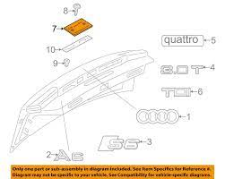 Audi Oem 12 16 A6 Quattro Trunk Lid License Plate Bracket 4g58271139b9 Audi License Plate Parts And Accessories