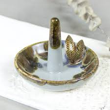 Not available for pickup and same day delivery. Gray Ring Holder Personalized Custom Initials By Blueroompottery Blueroompottery Plus