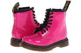 Dr Martens Kids Brooklee Leather Boot Toddler Little Kid Hot Pink Patent Lamper Fuchsia Boots Girls Boots Leather Lace Up Boots