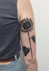 Black And Grey Sunflower Tattoo Beautiful Black Grey Sunflower Tattoo C Tattoo Artist Noemesys Sunflower Tattoos Tattoos Flower Tattoo