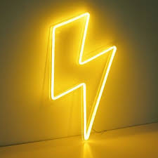Lightning Bolt Neon Sign Led Yellow Aesthetic Pastel Yellow Aesthetic Neon Signs
