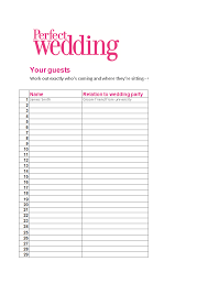 Today, wedding guest lists are as much about numbers as they are about favorite aunts and a bridal consultant for 14 years, gideo takes a traditional approach to the guest list and reminds your wedding guests should be people who you know very well and whom you want to have at your. Wedding Guest List Template Sample Templates At Allbusinesstemplates Com