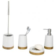 Find here bathroom accessories, bathroom hardware manufacturers, suppliers & exporters in india. Wenko Bamboo Ceramic Bathroom Accessories Set At Victorian Plumbing Uk