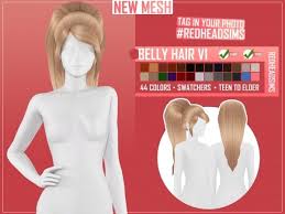 Belly Hair V1 Sims Sims 4 Sims Hair