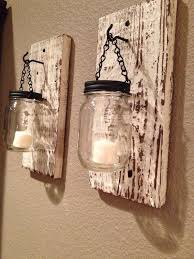 Don't waste your money on expensive wall sconces! 15 Creative Pallet Furniture Diy Ideas And Projects Vintagetopia Jar Lamp Barn Wood Projects Mason Jar Candle Holders