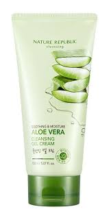 Three natural ingredients improving the health and skin tone. Nature Republic Aloe Vera Soothing Moisture Aloe Vera Cleansing Gel Cream Ingredients Explained