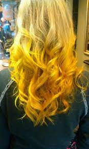 Yellow Ombre Blonde Hair Tips Yellow Hair Yellow Hair Color
