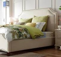Rivet Curved Upholstered Headboard Bed [ King/Queen ]