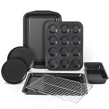 Kootek 7 Piece Nonstick Bakeware Set Muffin Pan Loaf Pan Cake Pan Round Pan Baking Sheet Pan Cooling Bakeware Set Nonstick Bakeware Set Nonstick Bakeware