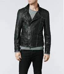 Allsaints Cargo Leather Biker Jacket Mens Leather Jackets Leather Jacket Men Leather Jacket Mens Jackets
