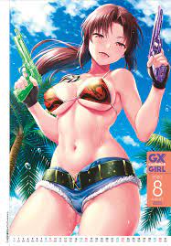 Sunday GX August 2020 calendar girl featuring Revy illustrated by Daiki Kase  : r/blacklagoon