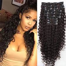 Human Hair African Curly 9pcs Clip In Hair Extensions Clip In Hair Extensions Curly Hair Photos Curly Hair Styles