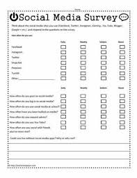 Social Media Survey Social Media Worksheet Life Skills Lessons Social Media Survey