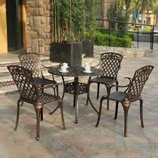 Naturally, the materials used in our outdoor furniture are designed to withstand the elements and provide you with an outdoor range that will last for years to come. 5 Piece Heavy Duty Cast Aluminum Round Patio Dining Table Set With 4 Chairs High Back Arm Outdoor Set Garden Furniture Sets Aliexpress