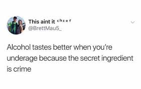 It can be heard in season 2's episode 4, titled university challenge in which a scene depicts super hans (played by matt king) handing a stolen bar of chocolate to jeremy. Dopl3r Com Memes This Aint It Chx E F Brettmau5 Alcohol Tastes Better When Youre Underage Because The Secret Ingredient Is Crime