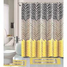 When shopping for bath decor. Sonia Yellow Gray Multi Tone 15 Piece Bathroom Accessory Set 2 Bath Mats Shower Curtain 12 Fabric Covered Rings Walmart Com Walmart Com