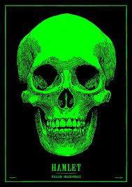 To Be Or Not To Be That Is The Question Skull Hamlet William Shakespeare Skull Gudel To Be Or Not To Be Skeleton Neon Green Theater Poster Skull Illustration Skull Skull Art