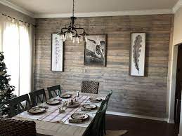 The pale gray shiplap making up the base of the counter helps to add pleasing lines to the area. Easy Saturday Shiplap Accent Wall Diy Step By Step Instructions Coming Soon Shiplap Kitchen Shiplap Wall Diy Accent Wall In Kitchen