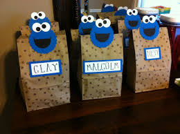 Baby 1st Birthday Goodie Bag Ideas Cookie Monster Goody Bags Cookie Monster Birthday Party Monster 1st Birthdays Monster Cookies