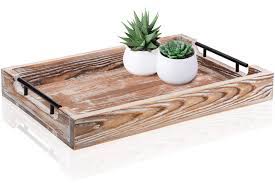 • a mirror tray or a silver tray is a sophisticated way to serve treats to guests. Large Ottoman Tray With Handles 20 X14 Coffee Table Tray Rustic Tray For Ottoman Wooden Trays For Coffee Table Wooden Serving Trays For Ottomans Ottoman Trays Home