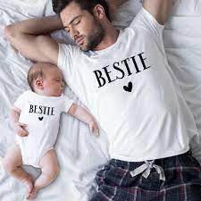 Bestie Family Matching Outfits Father Daughter Son Clothes Look Tshirt Daddy And Me Dad Baby Kids Clothing Father Babe Shopee Malaysia