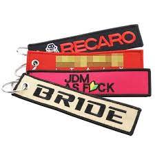 Jdm Motorcycle Cars Keychain Embroidery Real Men Like Curves Auto Keyring Key Fobs Oem Jewelry For Recaro Bride Review Car Keychain Jdm Jdm Accessories