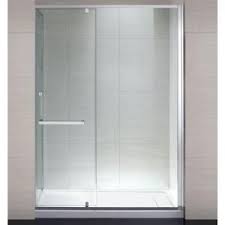 Schon Brooklyn 60 In X 79 In Semi Framed Shower Enclosure With Hinged Glass Shower Door In Chrome And Clear Glass Sc70021 The Home Depot Glass Shower Glass Shower Doors Shower Doors