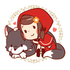 The wolf ran away, and little red riding hood never saw the wolf again. Little Red Riding Hood Wolf Line Stickers Line Store