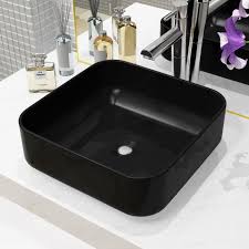 Lavabo Salle De Bain Vasque A Poser Evier Carre Ceramique Noir 38 X 38 X 13 5 Cm Achat Vente Lavabo Vasque Lavabo Salle De Bain Vasque A Cdiscount